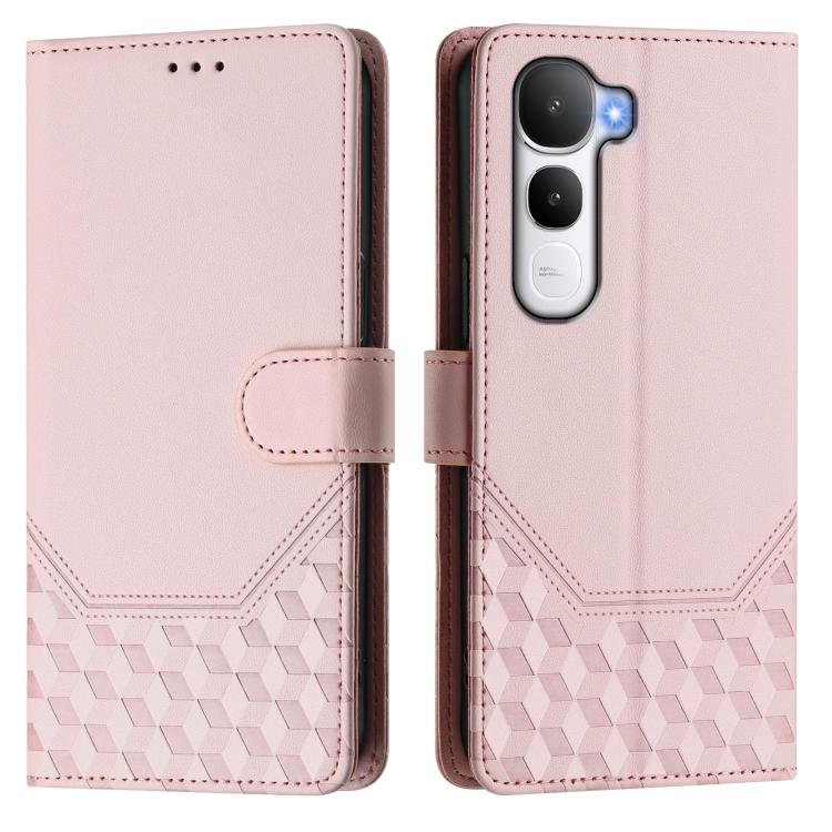 For vivo Y400 4G Honeycomb Embossing RFID Leather Phone Case