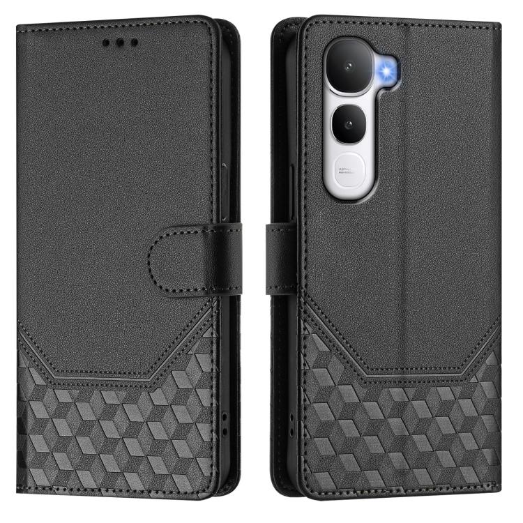 For vivo Y400 4G Honeycomb Embossing RFID Leather Phone Case