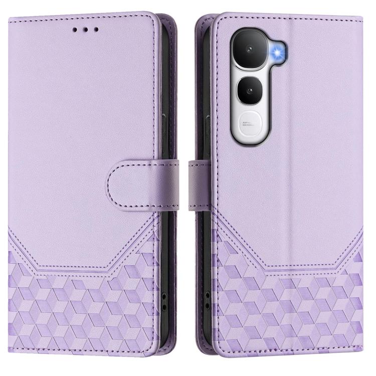 For vivo Y400 4G Honeycomb Embossing RFID Leather Phone Case