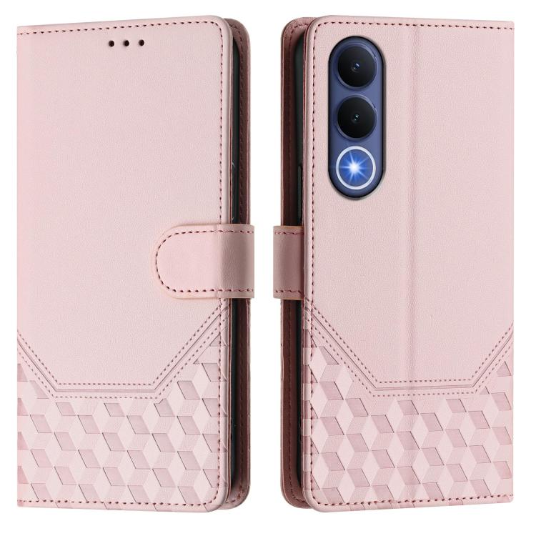 For vivo V70 FE 5G Honeycomb Embossing RFID Leather Phone Case
