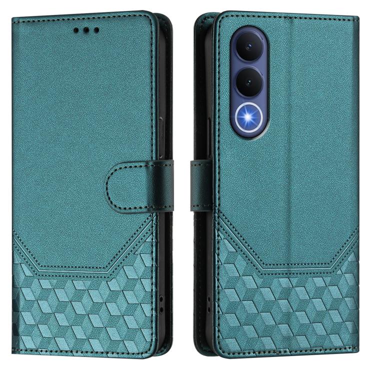 For vivo V70 FE 5G Honeycomb Embossing RFID Leather Phone Case