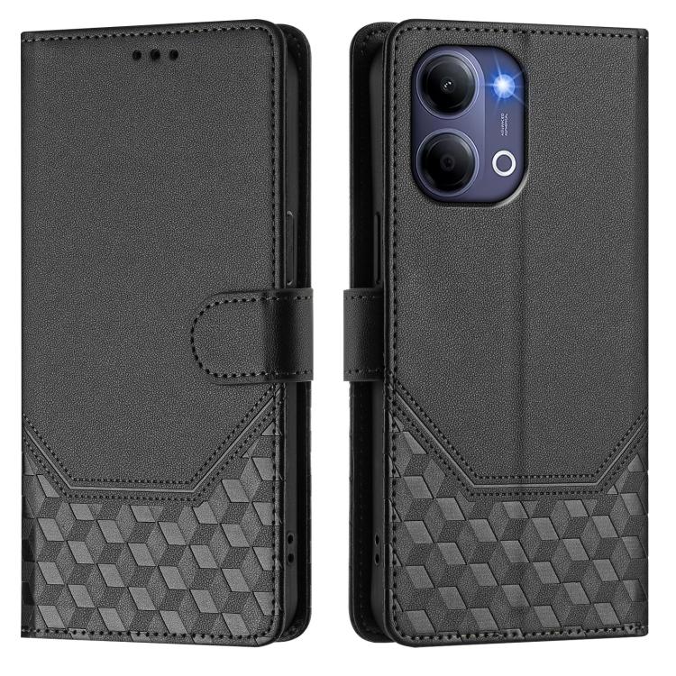 For vivo Y21 5G 2026 / Y05 4G Honeycomb Embossing RFID Leather Phone Case