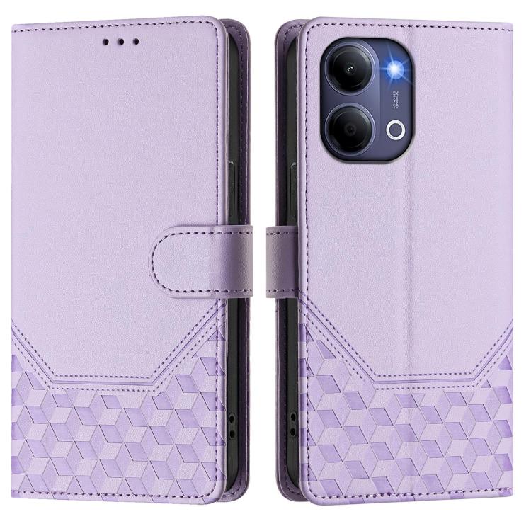 For vivo Y21 5G 2026 / Y05 4G Honeycomb Embossing RFID Leather Phone Case