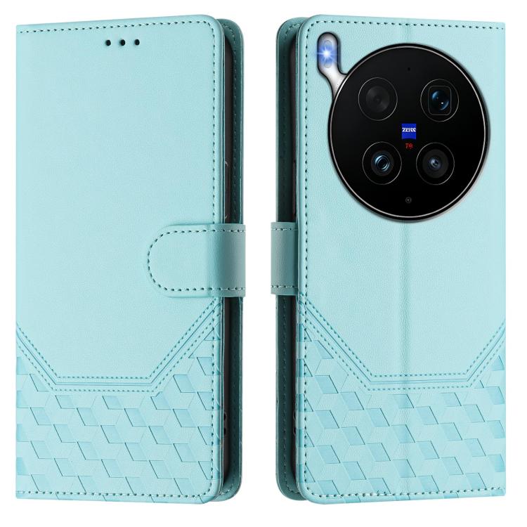 For vivo X300 Ultra Honeycomb Embossing RFID Leather Phone Case