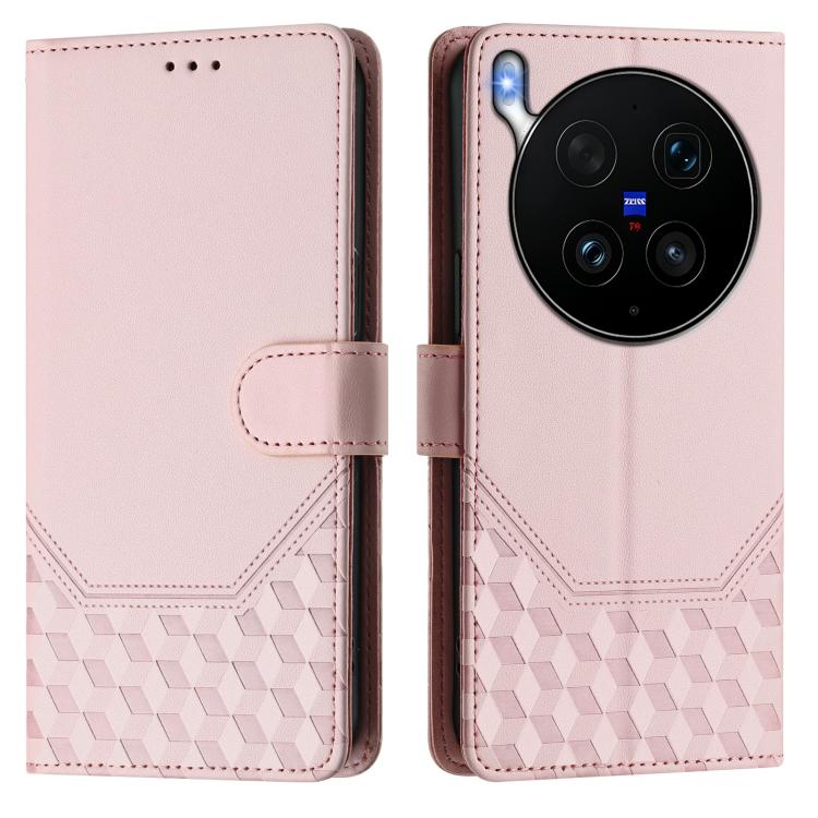 For vivo X300 Ultra Honeycomb Embossing RFID Leather Phone Case