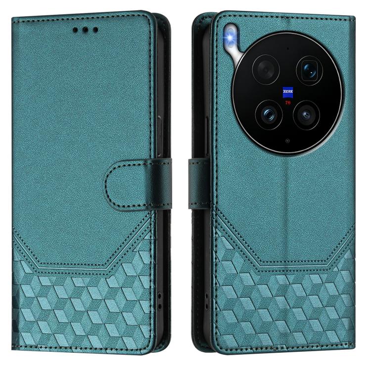 For vivo X300 Ultra Honeycomb Embossing RFID Leather Phone Case
