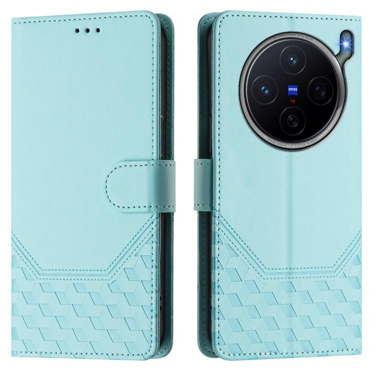 For vivo X300s Honeycomb Embossing RFID Leather Phone Case