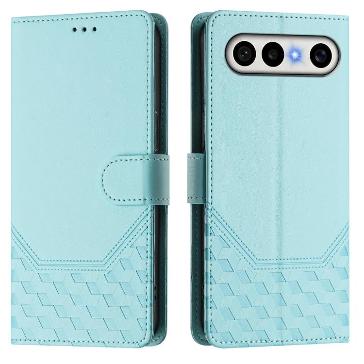 For vivo X300 FE / S50 Pro mini 5G Honeycomb Embossing RFID Leather Phone Case