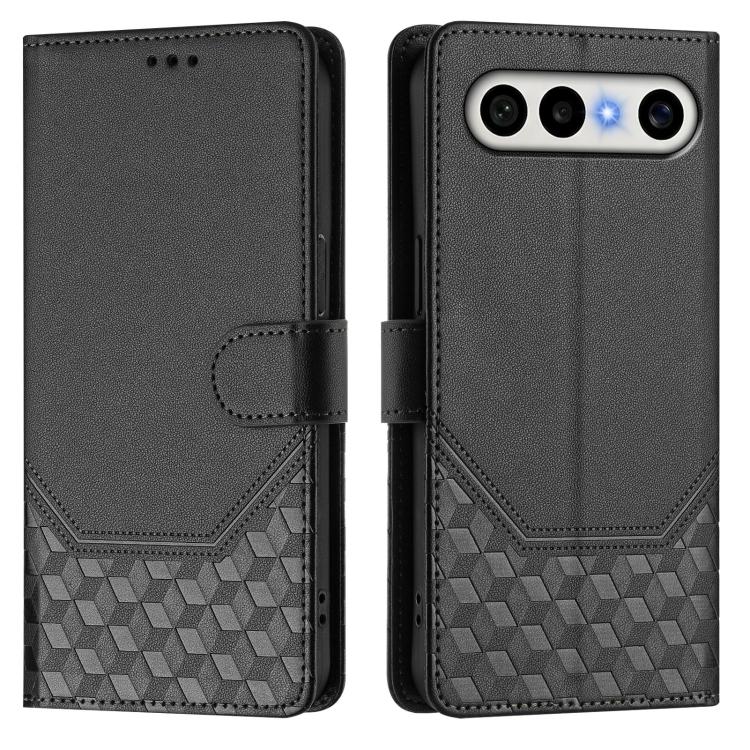 For vivo X300 FE / S50 Pro mini 5G Honeycomb Embossing RFID Leather Phone Case
