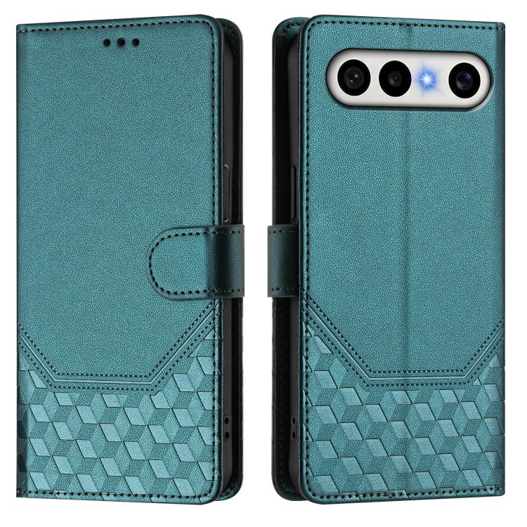 For vivo X300 FE / S50 Pro mini 5G Honeycomb Embossing RFID Leather Phone Case