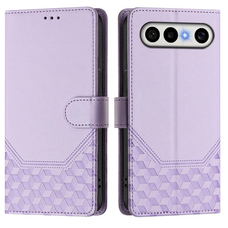 For vivo X300 FE / S50 Pro mini 5G Honeycomb Embossing RFID Leather Phone Case