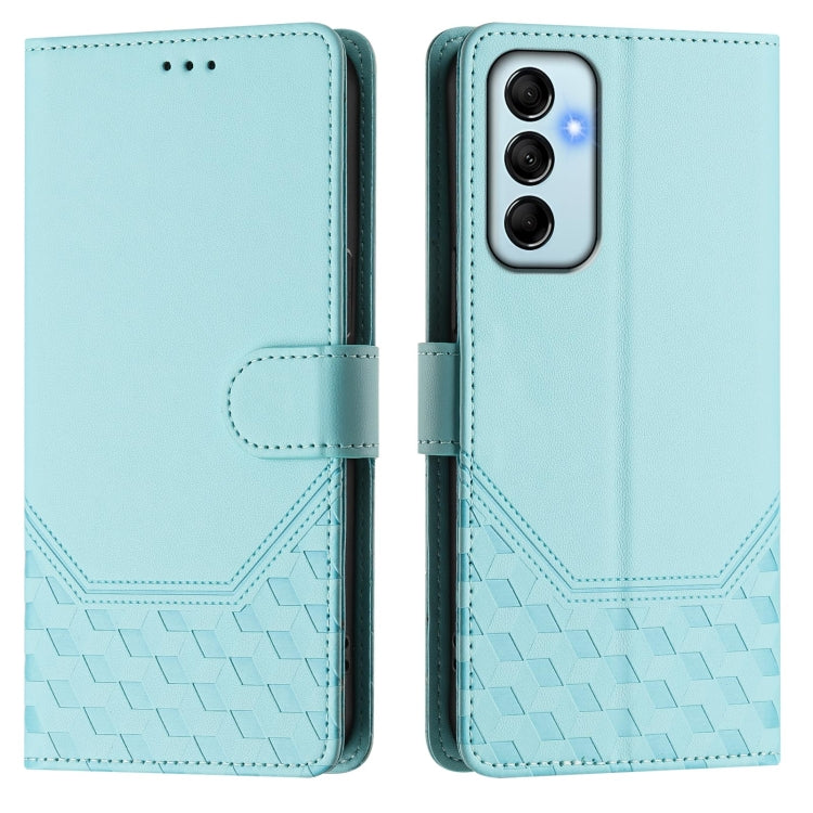 For Samsung Galaxy M14 5G Honeycomb Embossing RFID Leather Phone Case