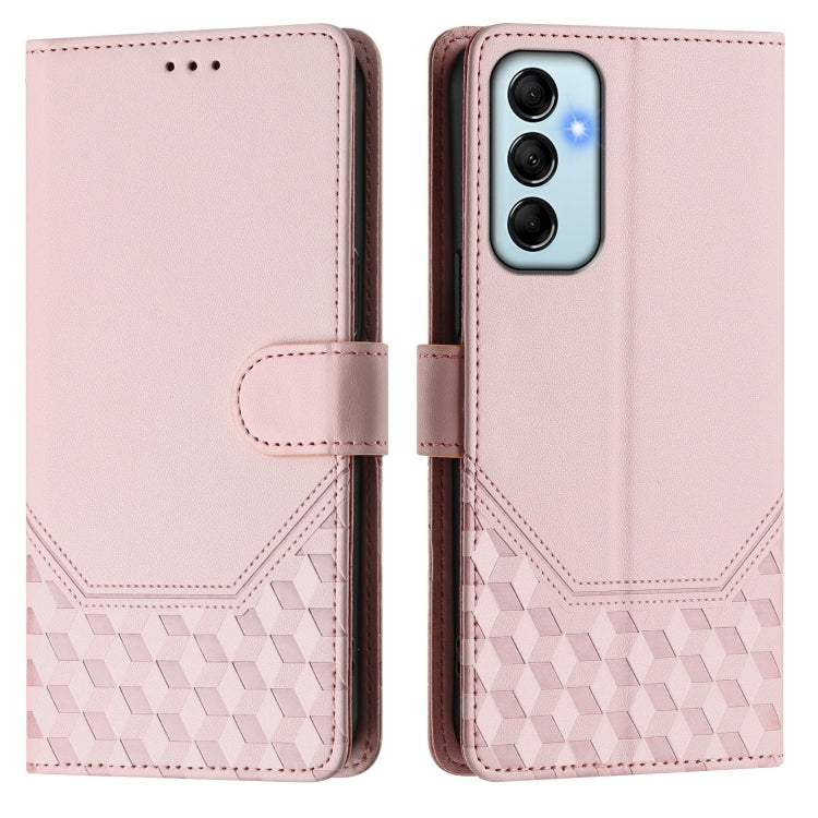 For Samsung Galaxy M14 5G Honeycomb Embossing RFID Leather Phone Case