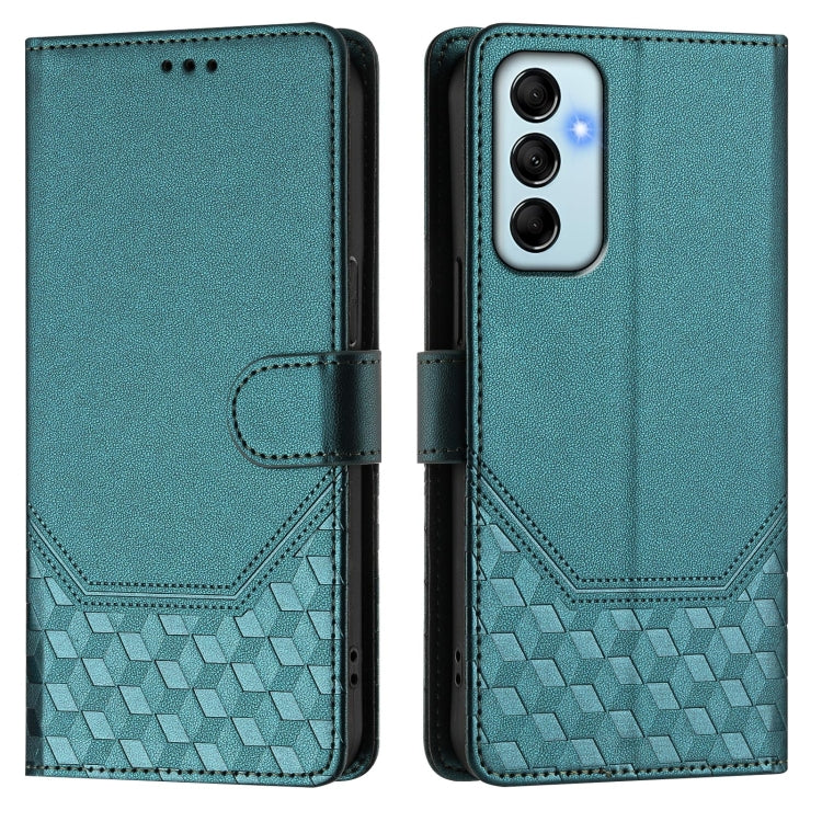 For Samsung Galaxy M14 5G Honeycomb Embossing RFID Leather Phone Case