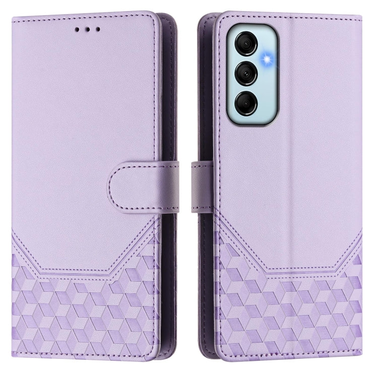For Samsung Galaxy M14 5G Honeycomb Embossing RFID Leather Phone Case