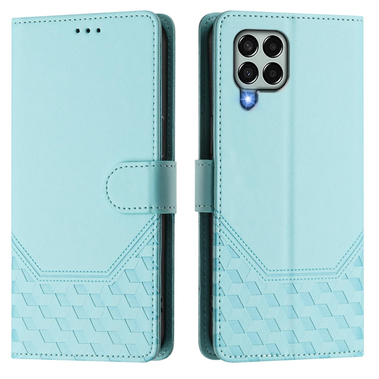For Samsung Galaxy M33 5G Honeycomb Embossing RFID Leather Phone Case