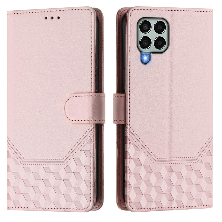 For Samsung Galaxy M33 5G Honeycomb Embossing RFID Leather Phone Case