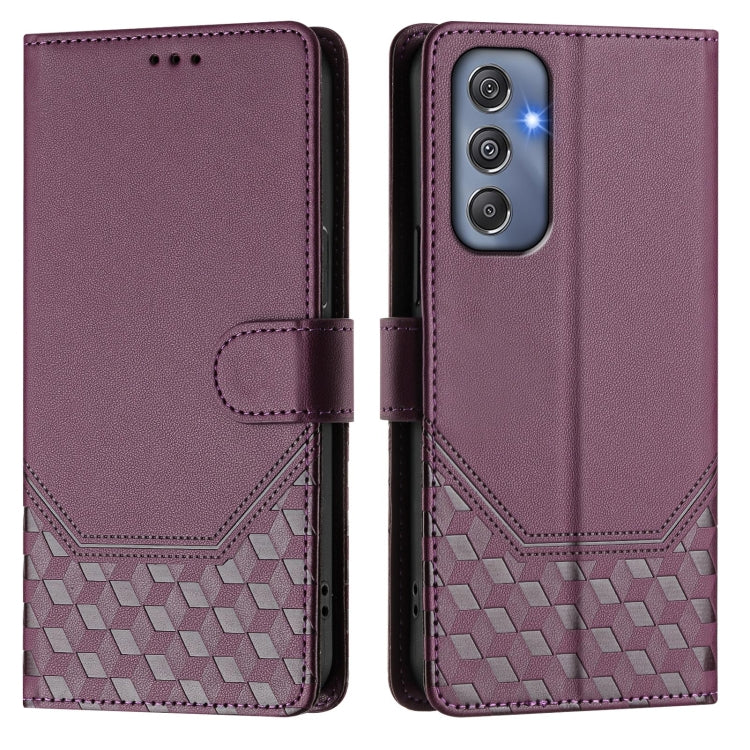For Samsung Galaxy M34 5G / F34 5G Honeycomb Embossing RFID Leather Phone Case