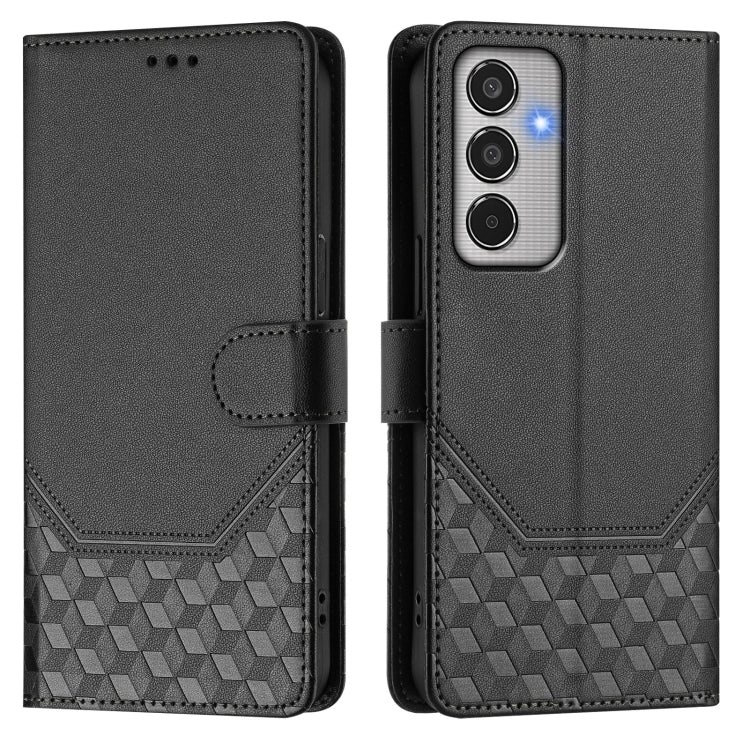 For Samsung Galaxy M35 5G Honeycomb Embossing RFID Leather Phone Case