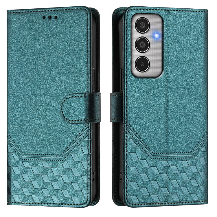 For Samsung Galaxy M35 5G Honeycomb Embossing RFID Leather Phone Case
