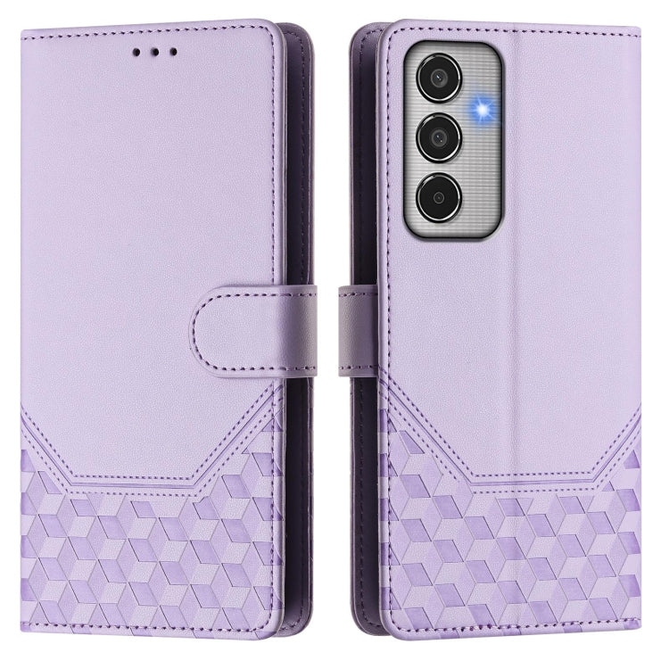 For Samsung Galaxy M35 5G Honeycomb Embossing RFID Leather Phone Case