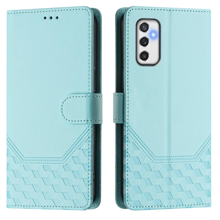 For Samsung Galaxy M52 Honeycomb Embossing RFID Leather Phone Case