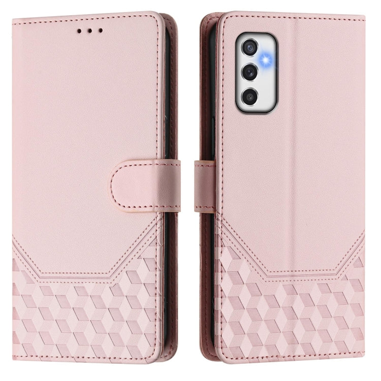 For Samsung Galaxy M52 Honeycomb Embossing RFID Leather Phone Case