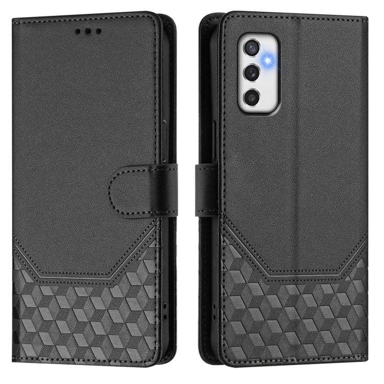 For Samsung Galaxy M52 Honeycomb Embossing RFID Leather Phone Case