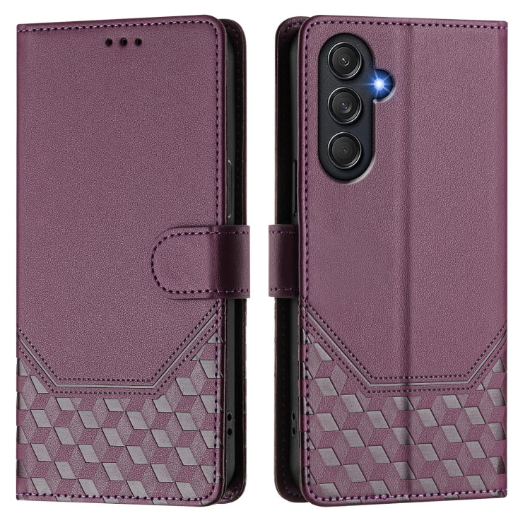 For Samsung Galaxy M55 / C55 5G Honeycomb Embossing RFID Leather Phone Case
