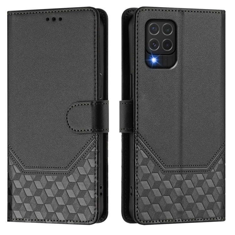 For Samsung Galaxy M62 / F62 4G Honeycomb Embossing RFID Leather Phone Case