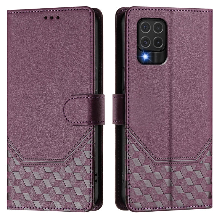 For Samsung Galaxy M62 / F62 4G Honeycomb Embossing RFID Leather Phone Case