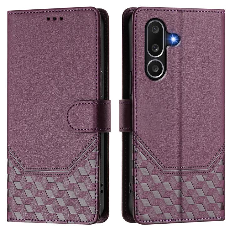 For Samsung Galaxy M56 5G Honeycomb Embossing RFID Leather Phone Case
