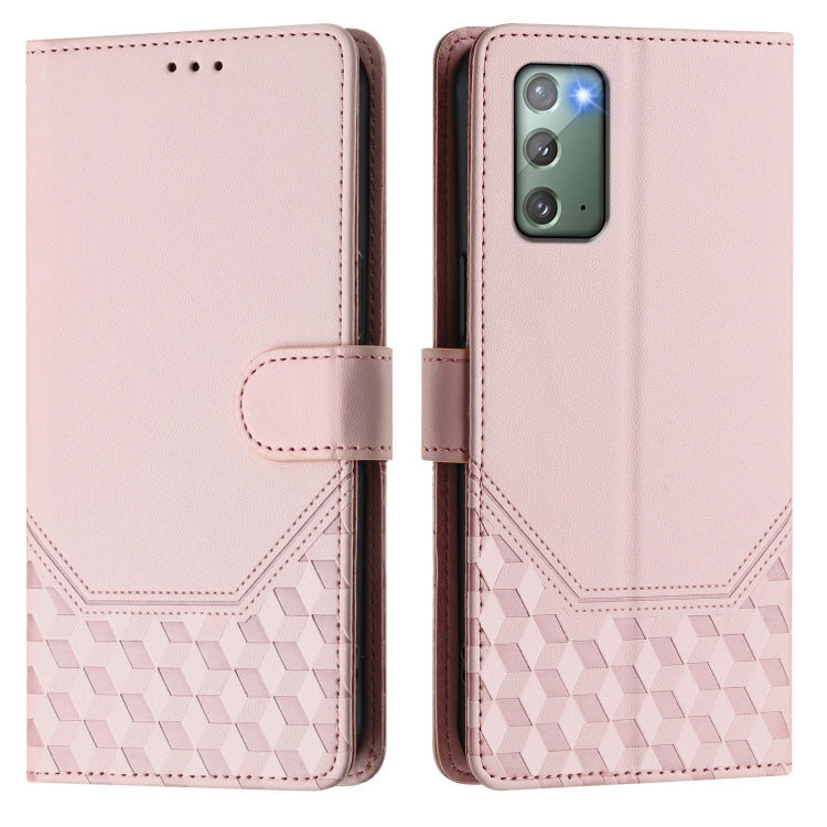 For Samsung Galaxy Note20 Honeycomb Embossing RFID Leather Phone Case
