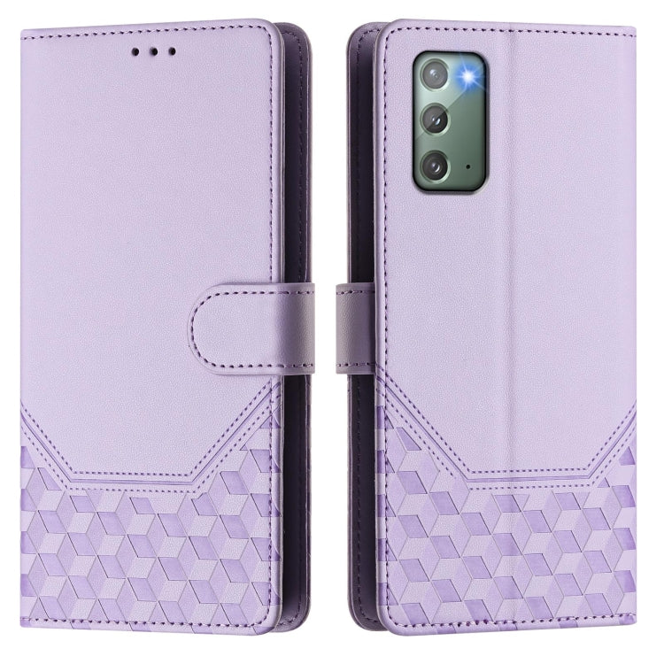 For Samsung Galaxy Note20 Honeycomb Embossing RFID Leather Phone Case