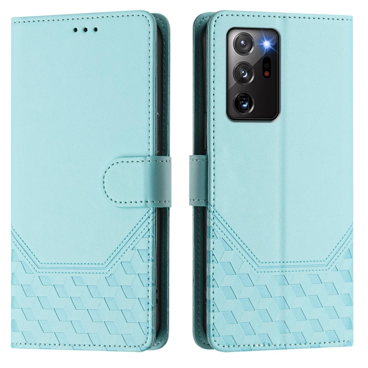 For Samsung Galaxy Note20 Ultra Honeycomb Embossing RFID Leather Phone Case