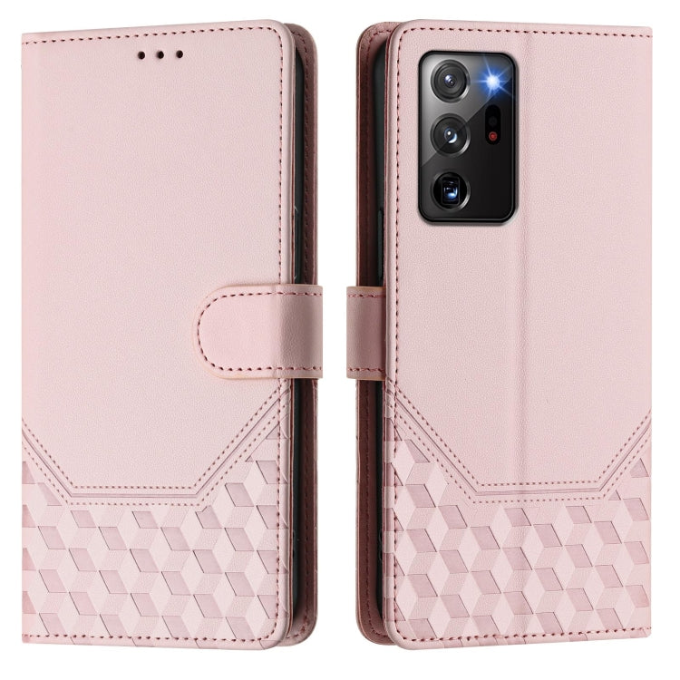 For Samsung Galaxy Note20 Ultra Honeycomb Embossing RFID Leather Phone Case