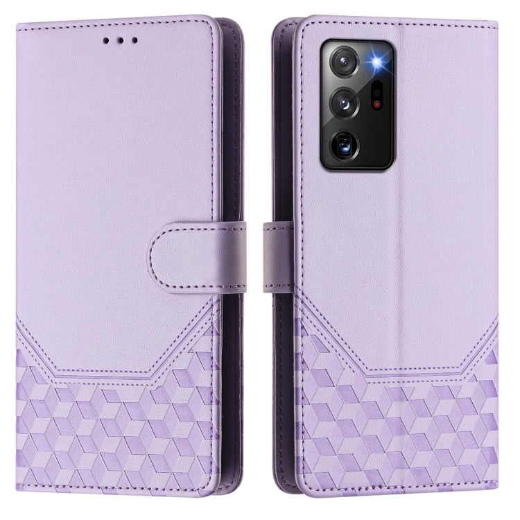 For Samsung Galaxy Note20 Ultra Honeycomb Embossing RFID Leather Phone Case