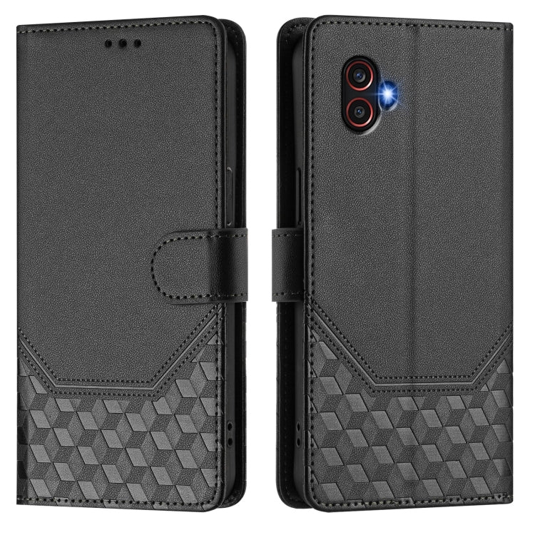 For Samsung Galaxy XCover6 Pro Honeycomb Embossing RFID Leather Phone Case