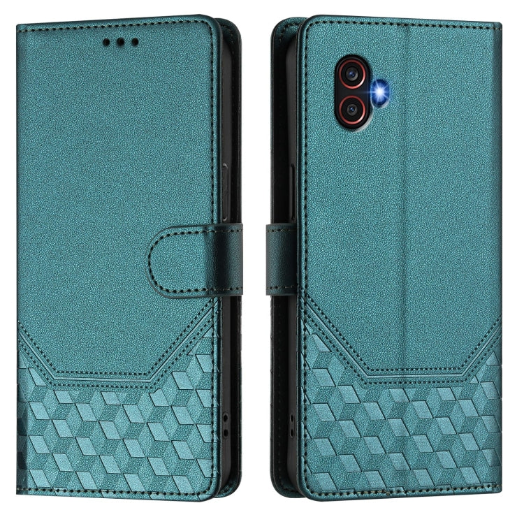 For Samsung Galaxy XCover6 Pro Honeycomb Embossing RFID Leather Phone Case
