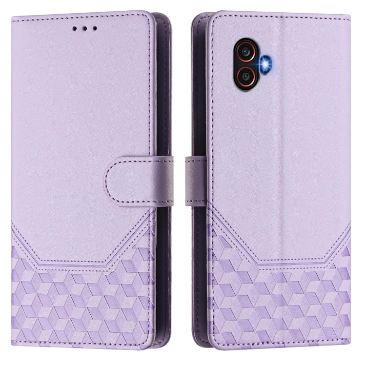 For Samsung Galaxy XCover6 Pro Honeycomb Embossing RFID Leather Phone Case