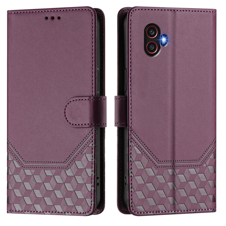 For Samsung Galaxy XCover6 Pro Honeycomb Embossing RFID Leather Phone Case