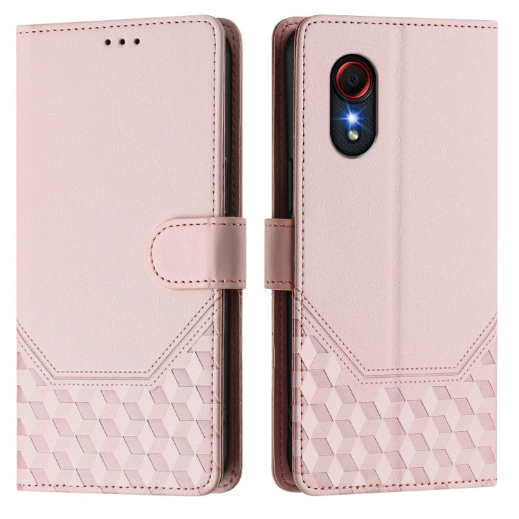 For Samsung Galaxy XCover 5 Honeycomb Embossing RFID Leather Phone Case