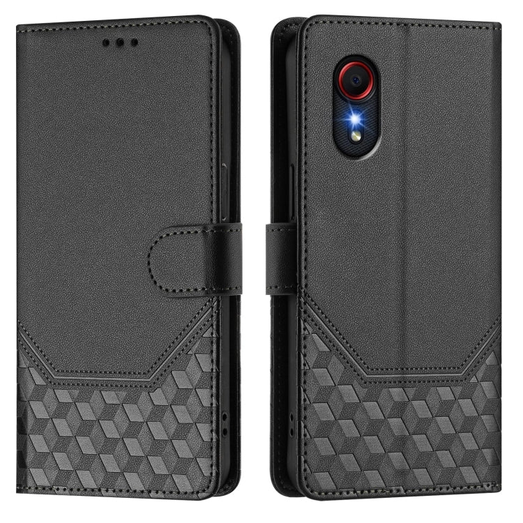 For Samsung Galaxy XCover 5 Honeycomb Embossing RFID Leather Phone Case