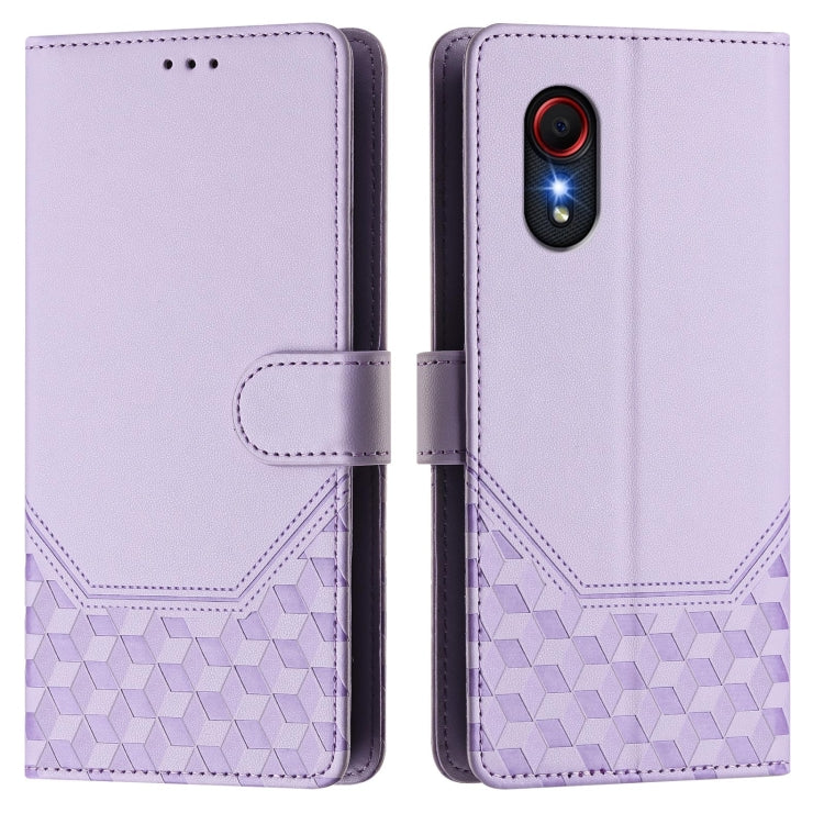 For Samsung Galaxy XCover 5 Honeycomb Embossing RFID Leather Phone Case