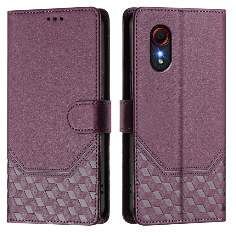 For Samsung Galaxy XCover 5 Honeycomb Embossing RFID Leather Phone Case