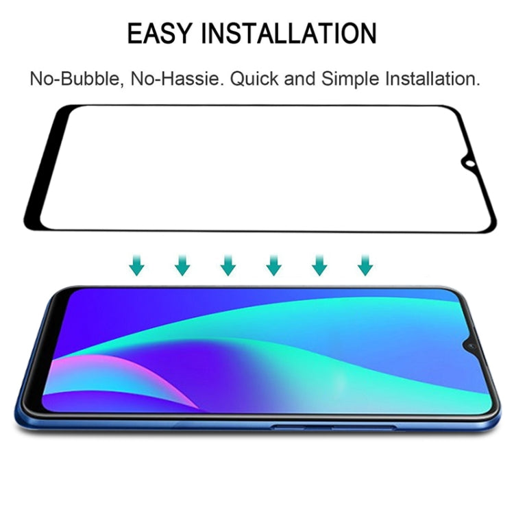 For OPPO Realme C15 25 PCS Full Glue Full Screen Tempered Glass Film
