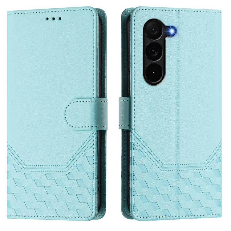For Samsung Galaxy Z Fold5 Honeycomb Embossing RFID Leather Phone Case