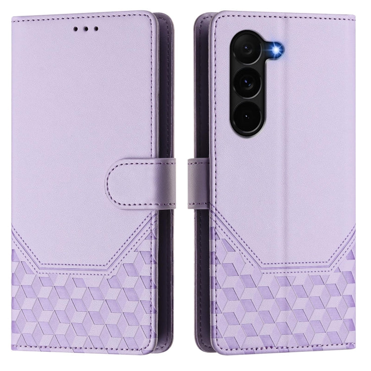 For Samsung Galaxy Z Fold5 Honeycomb Embossing RFID Leather Phone Case