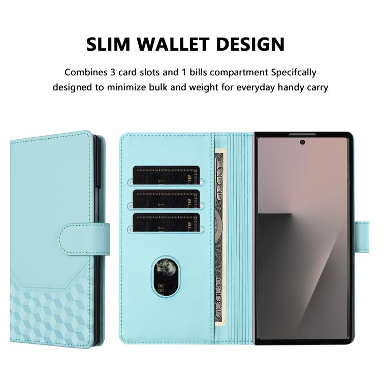 For Samsung Galaxy Z Fold7 5G Honeycomb Embossing RFID Leather Phone Case