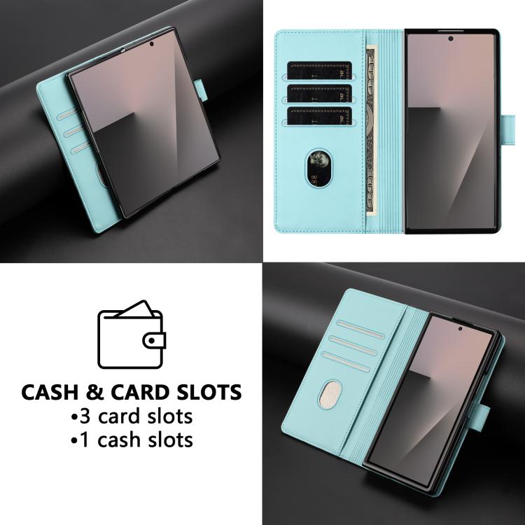 For Samsung Galaxy Z Fold7 5G Honeycomb Embossing RFID Leather Phone Case